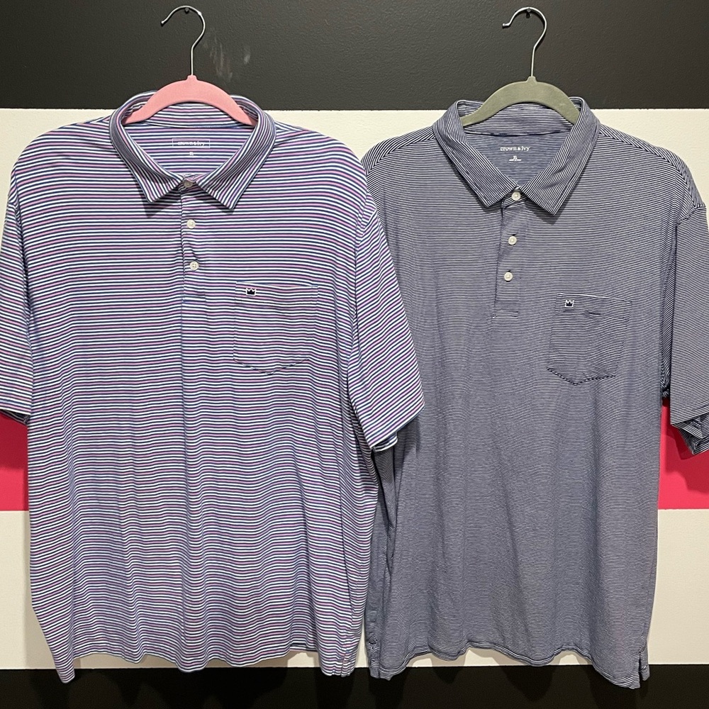Lot of Two Crown & Ivy Size XL Golf Polos